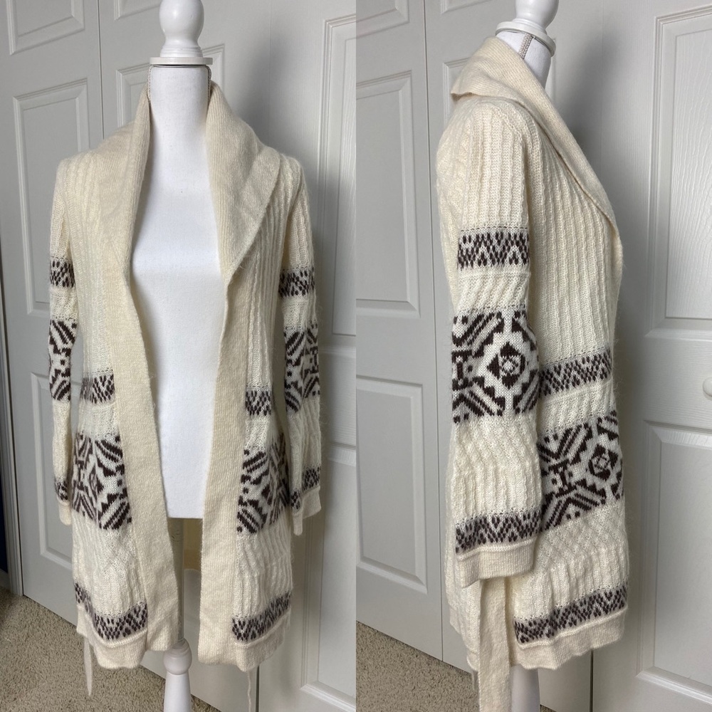 Moda International Fair Isle Belt Sweater
